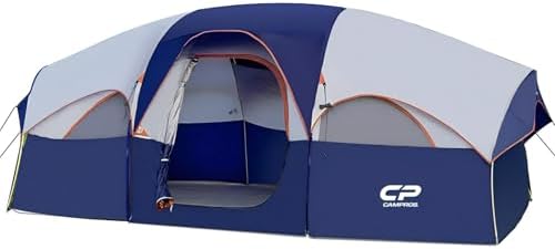 CAMPROS CP 8 Person Camping Tent, Room Divider, Rainfly, Weather Resistant