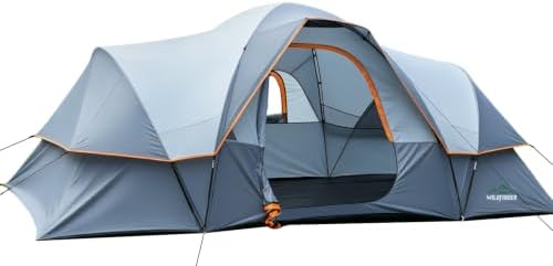 WildFinder Camping Tent 10 Person, Family Tent for Camping with Rainfly